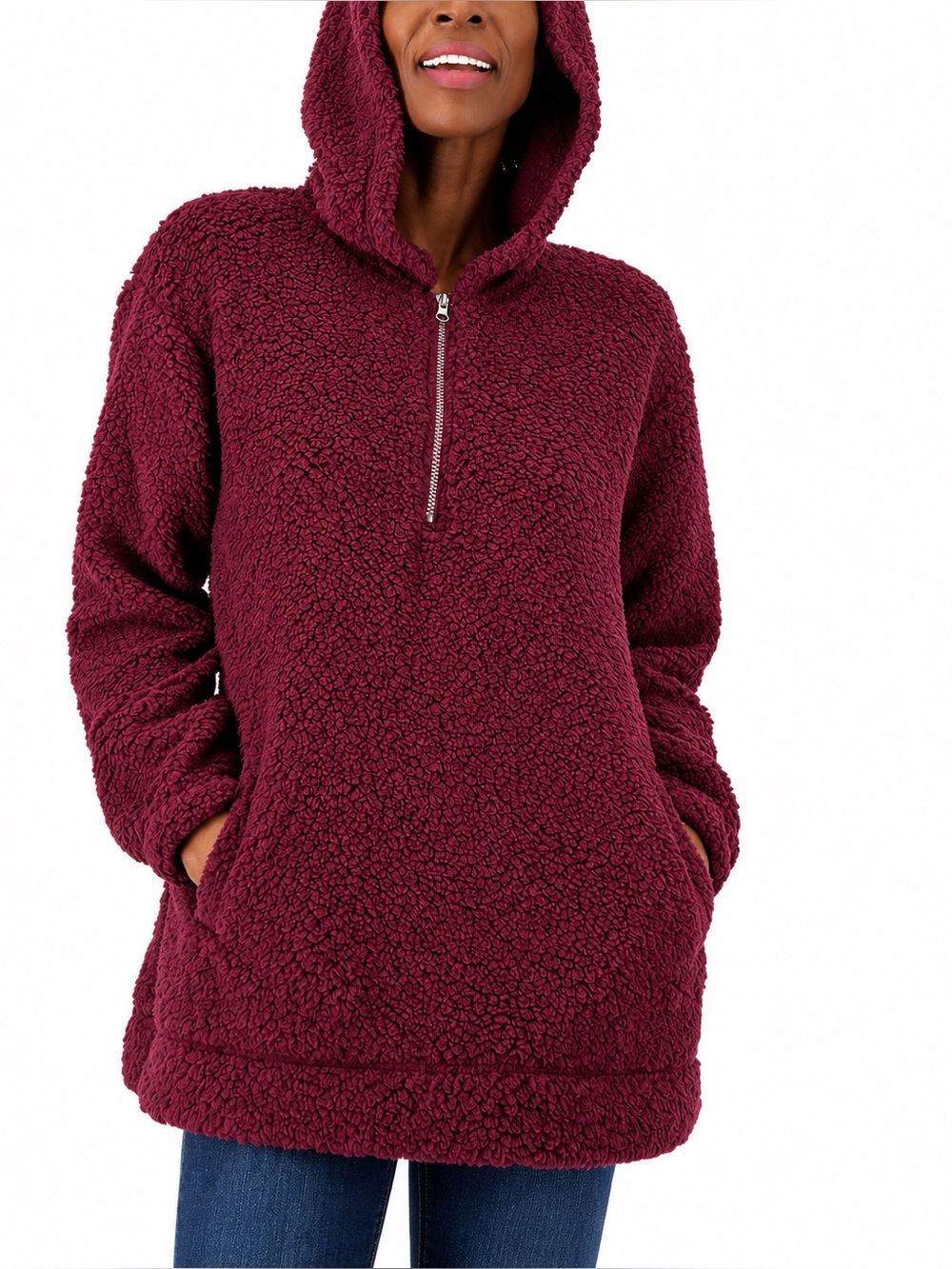 Koolaburra by Ugg burgundy Sherpa hooded pullover, XS